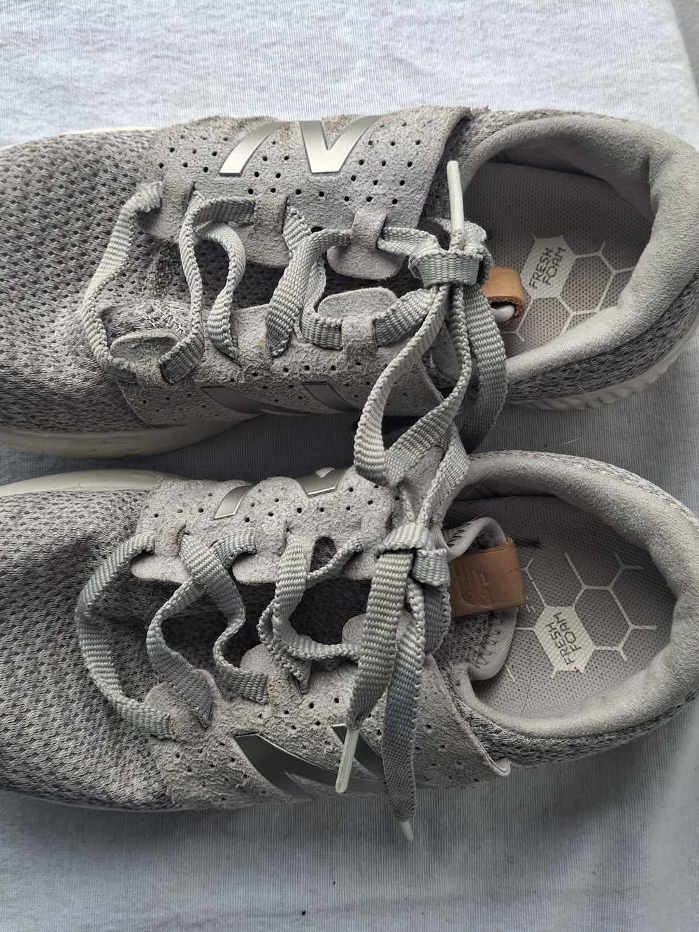 New Balance Grey Mesh Sneakers